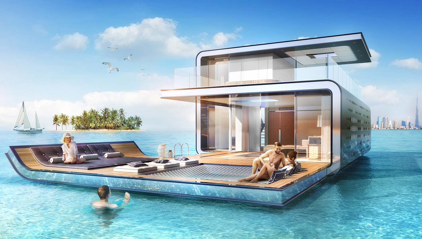 Những phòng ngủ dưới nước của quần thể biệt thự nổi Seahorse Signatue Edition (Dubai)