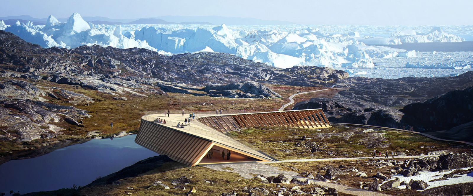 Trung tâm Du lịch Icefjord của Dorte Mandrup giữa cảnh quan băng hà Greenland