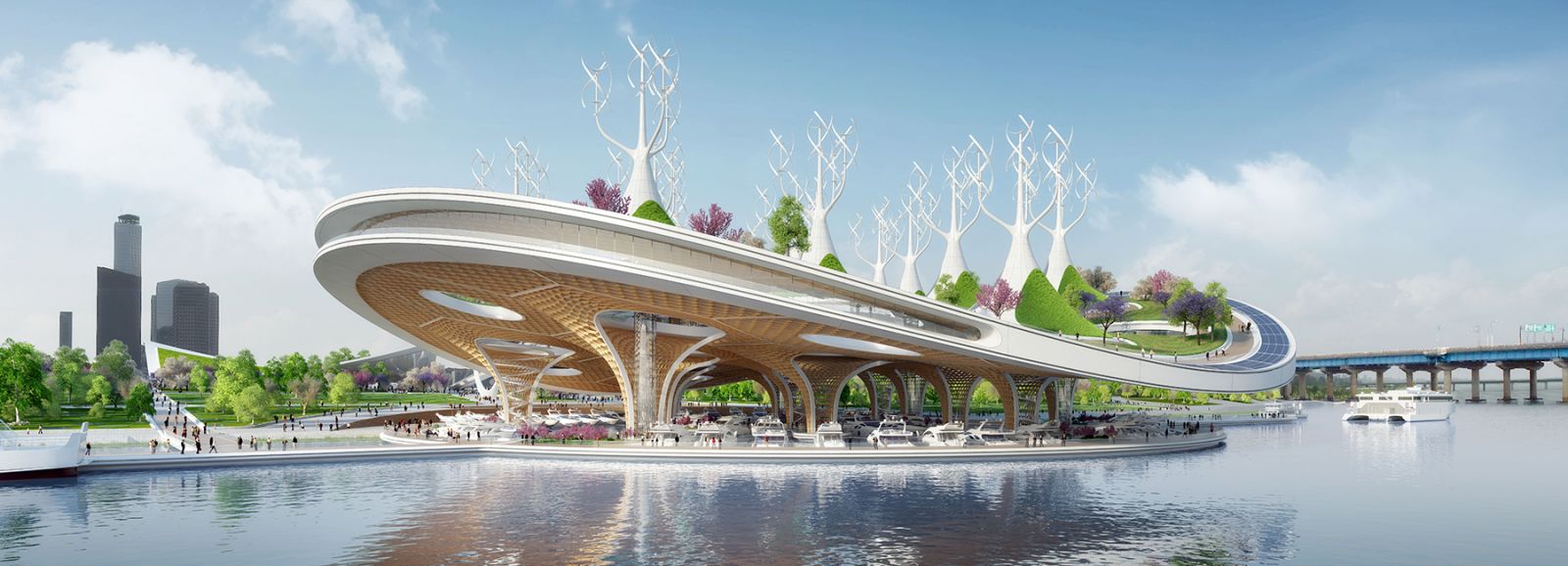 Bến phà hình cá đuối cho thành phố Seoul của Vincent Callebaut